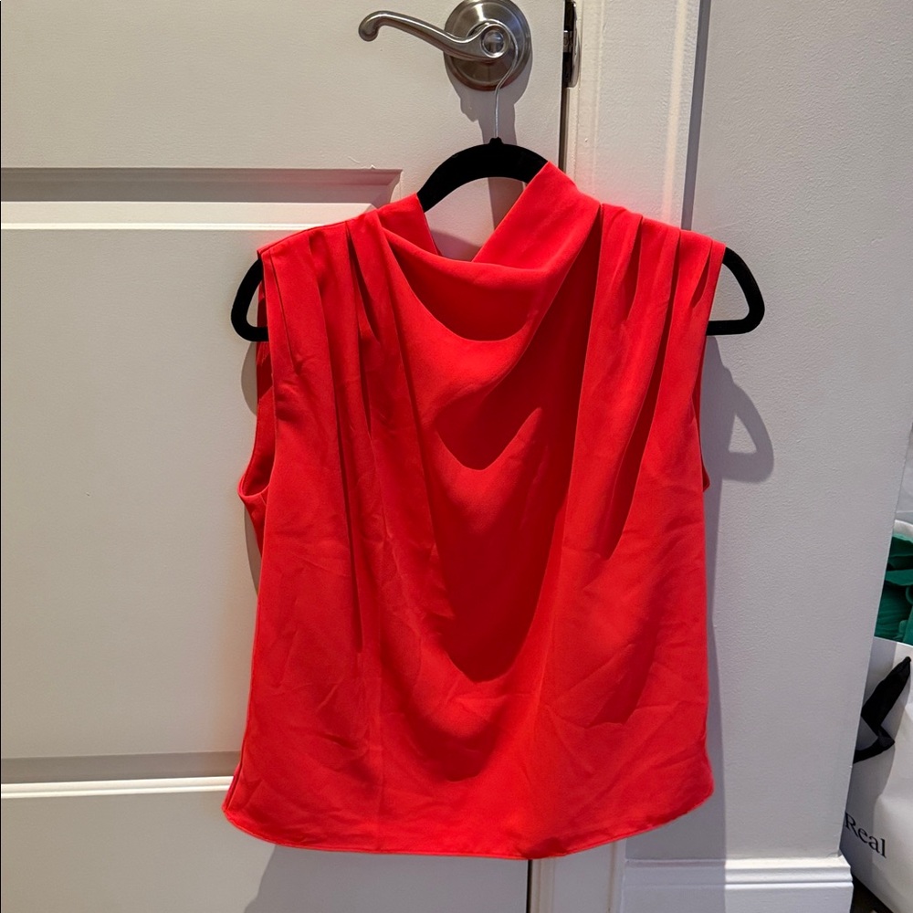 Amanda Uprichard Vibrant Red Drape Blouse